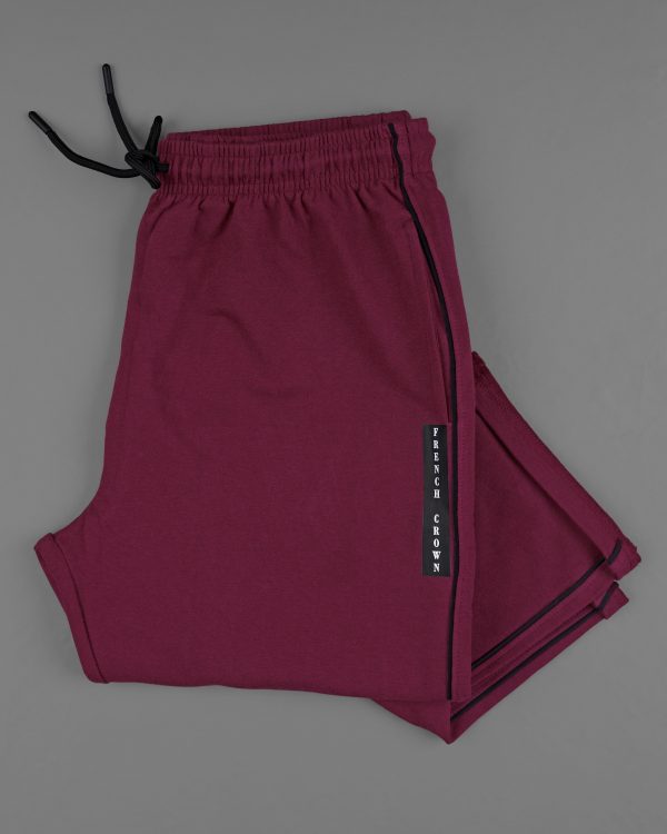 Bordeaux Maroon Premium Cotton Lounge Pants Online Sale - Image 2