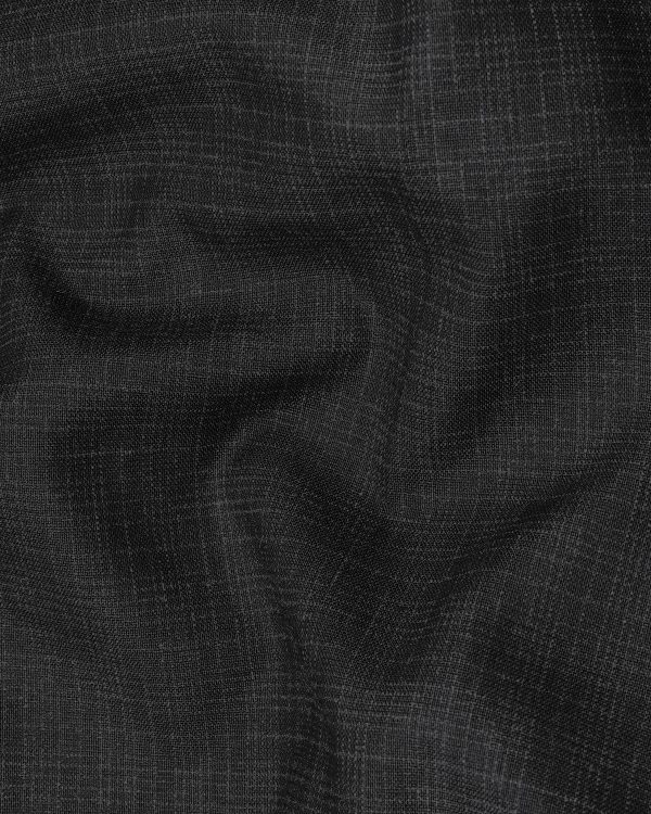 Zeus Gray Plaid Double Breasted Suit For Cheap - Image 3