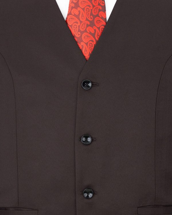 Matterhorn Brown Textured Waistcoat on Sale - Image 5