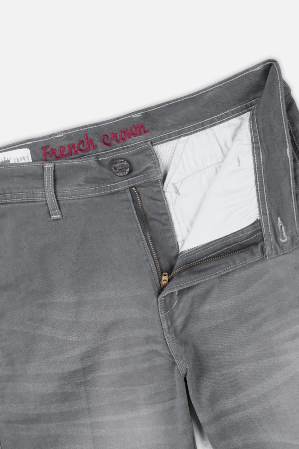Boulder Gray Whiskering Wash Stretchable Denim Fashion - Image 5