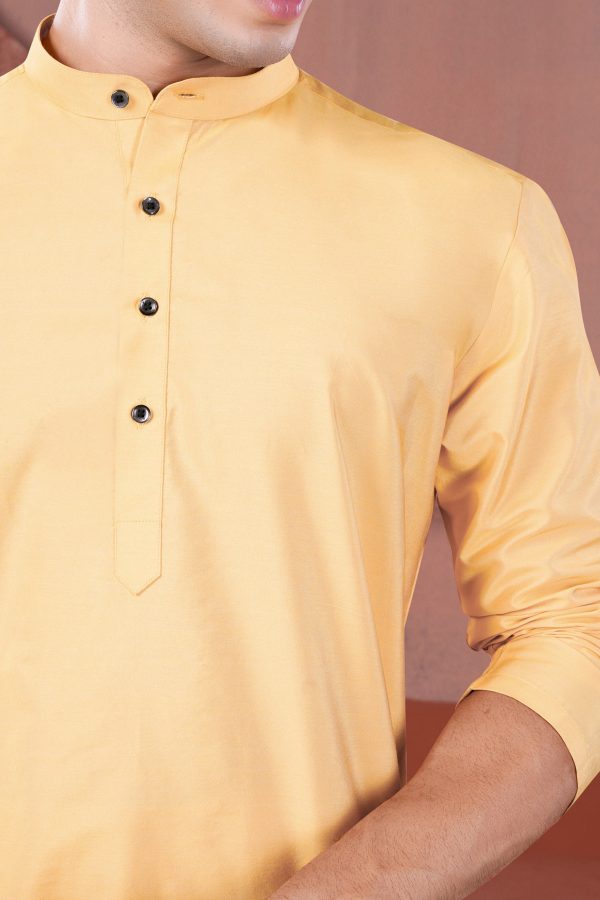 Manhattan Orange Subtle Sheen Viscose Kurta Set Fashion - Image 4